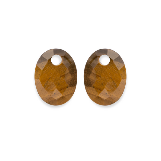 Earstones | Medium Oval Tiger Eye