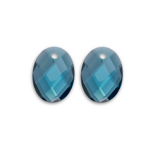 Earstones | Medium Oval - Turquoise Quartz