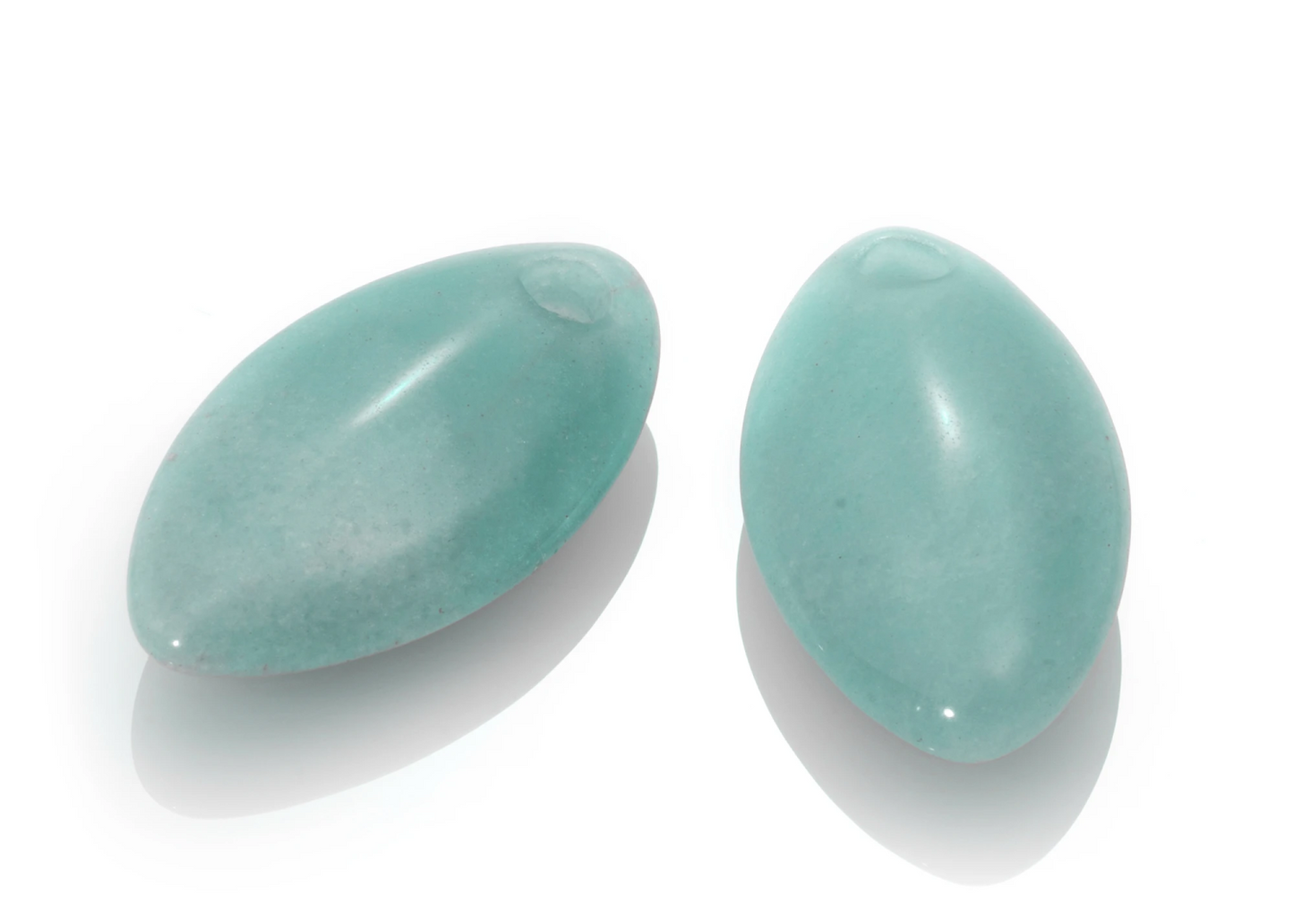 Earstones - Polished Amazonite Earleaf - small