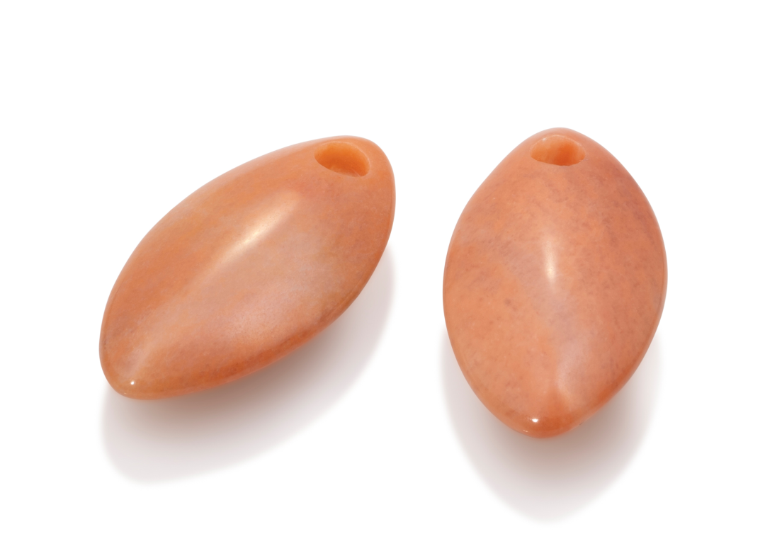 Earstones - Polished Chinese Rhodonite Earleaf - small