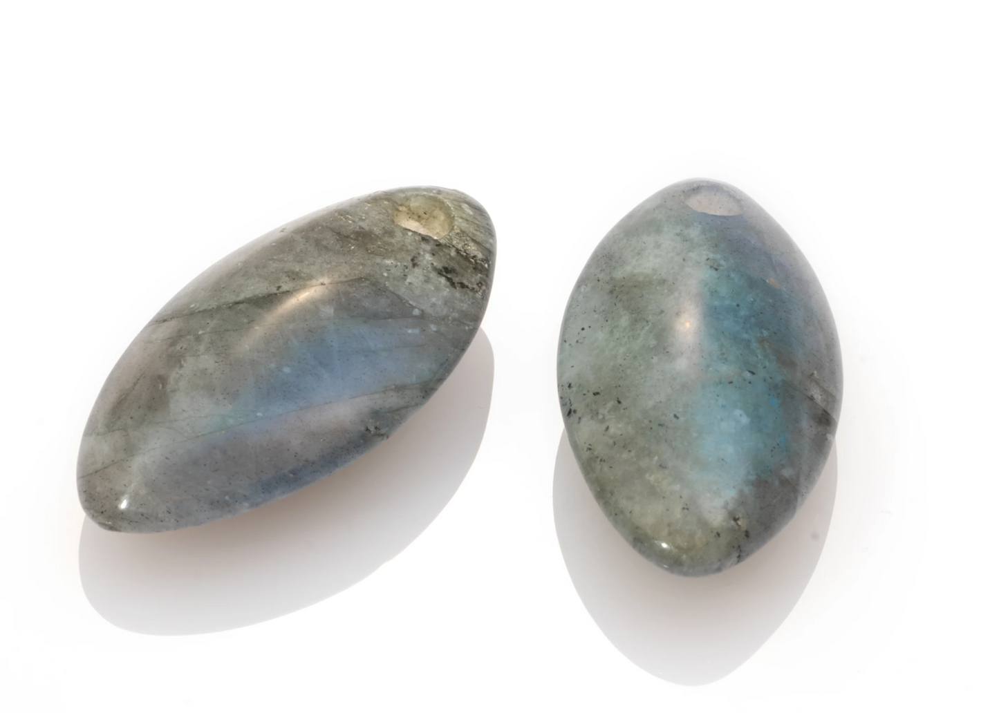 Earstones - Polished Labradorite Earleaf - small