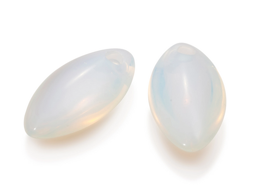 Earstones - Polished Leaf Opalite Earleaf - medium