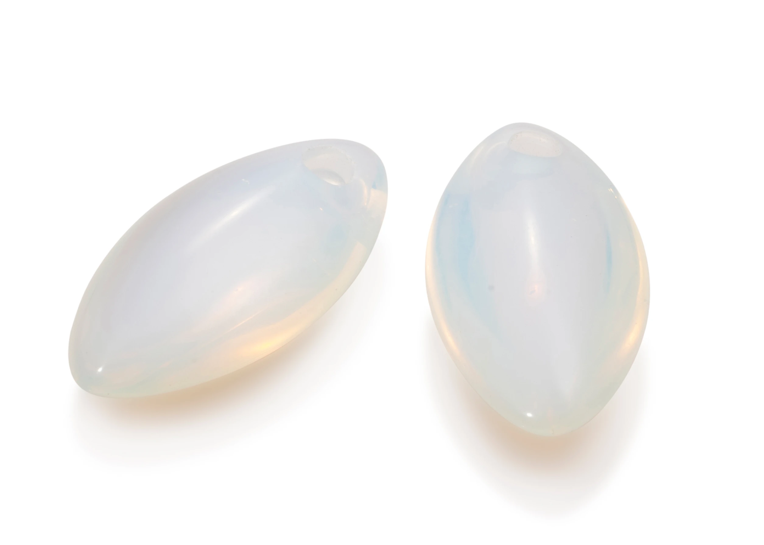 Earstones - Polished Opalite Earleaf - small