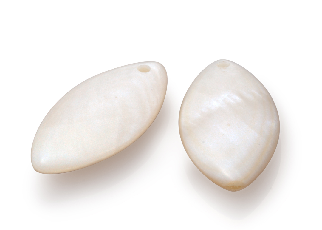 Earstones - Polished Pearl Earleaf - small