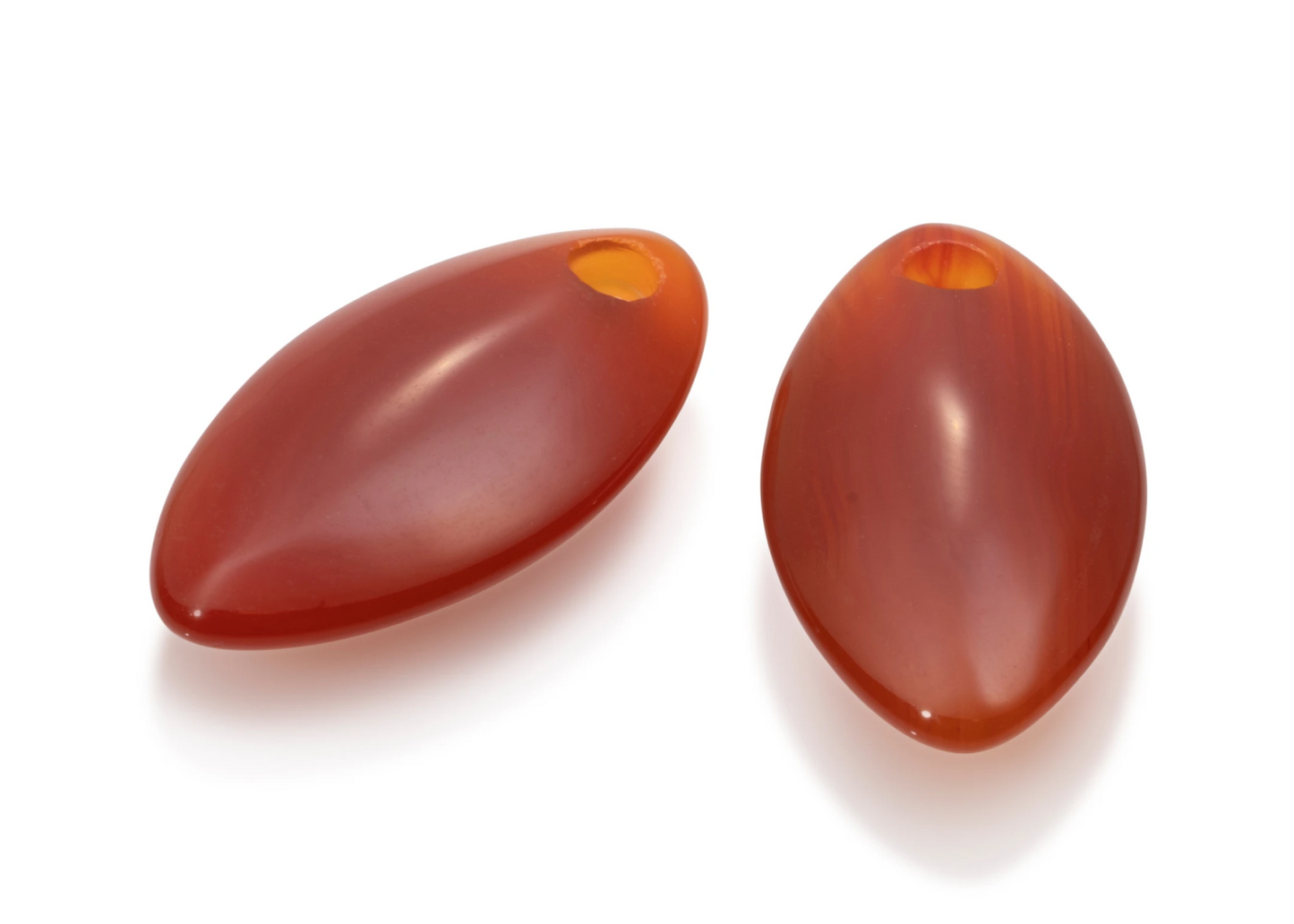 Earstones - Polished Red Agate Earleaf - small