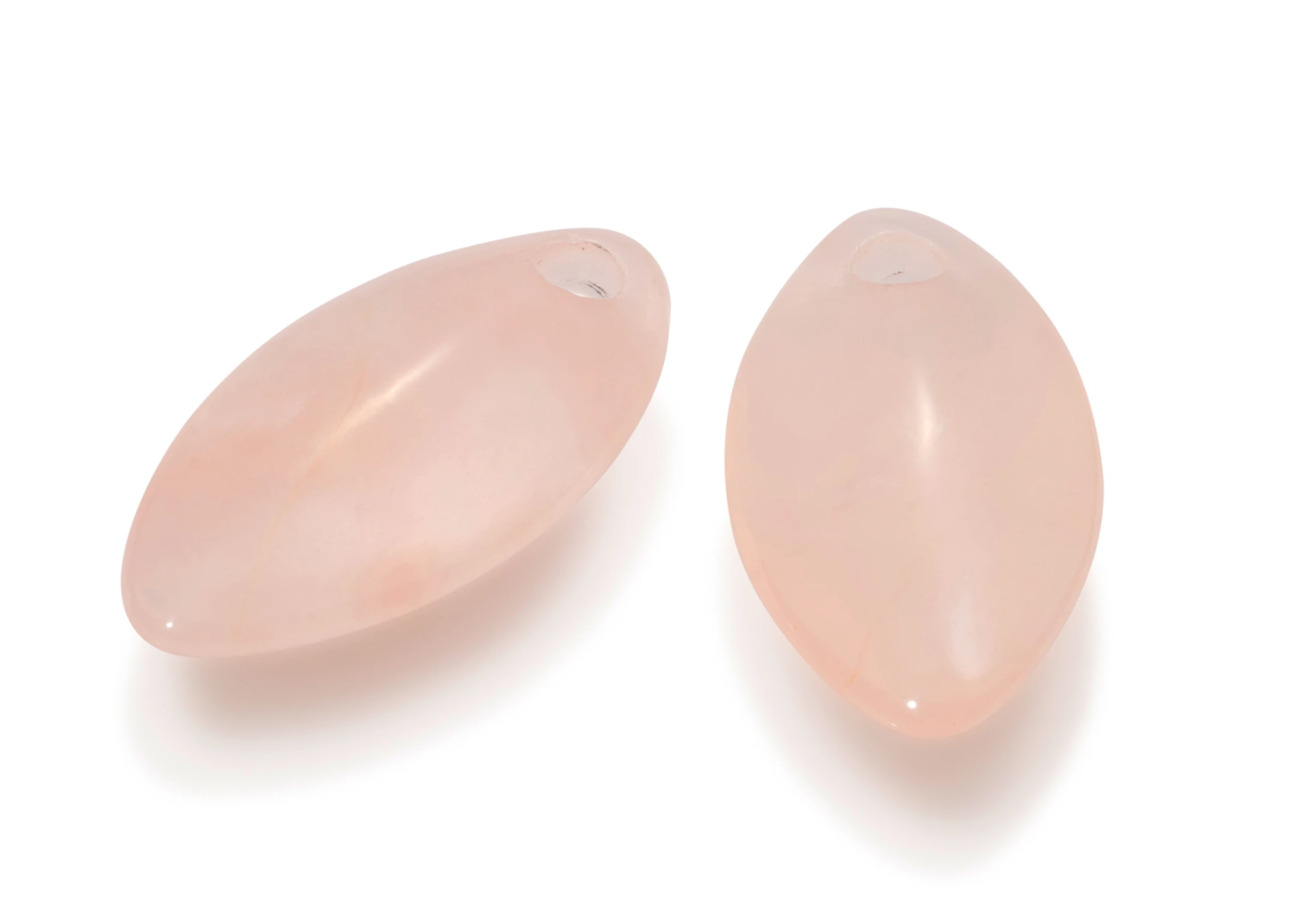 Earstones - Polished Rose Quartz Earleaf - small