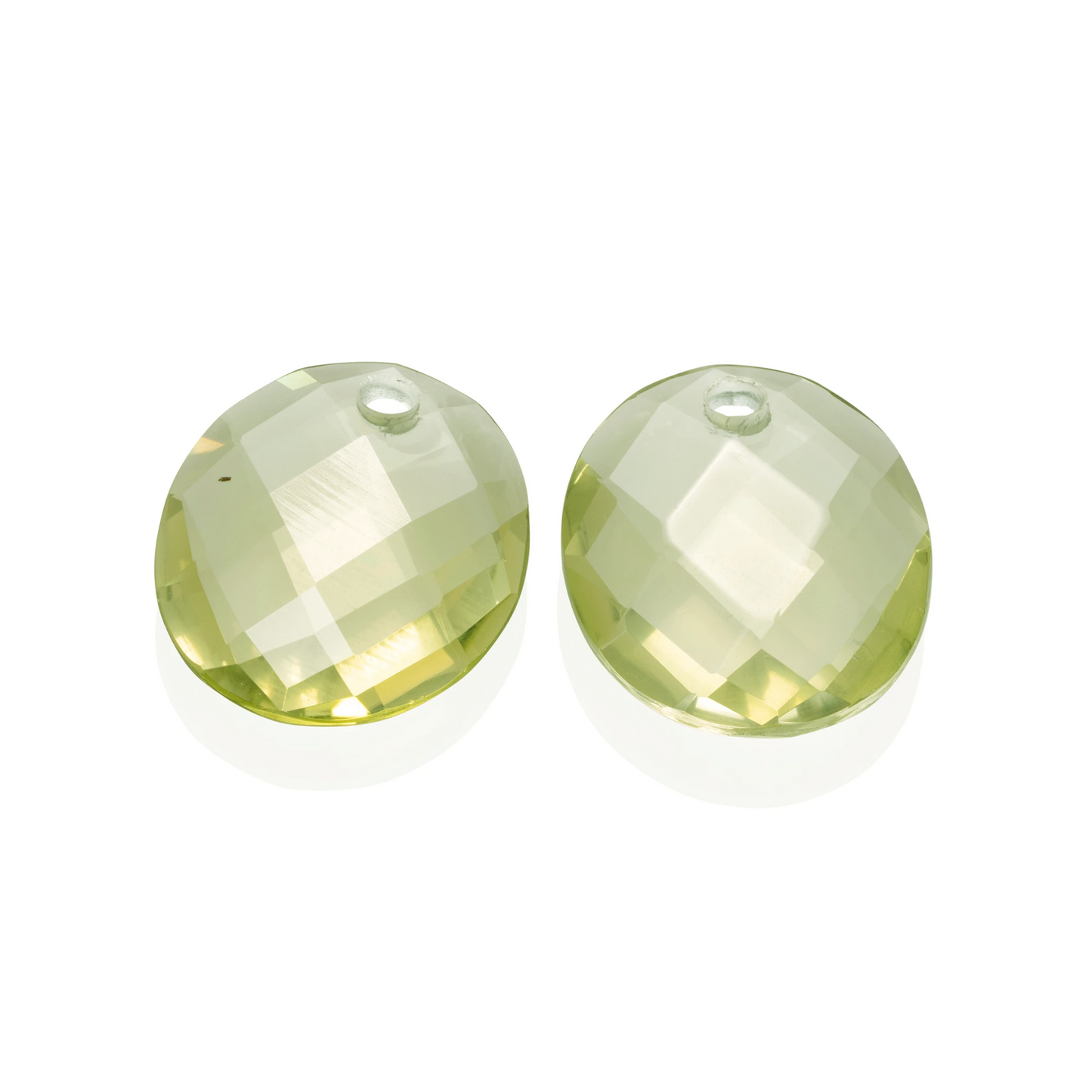Earstones | Round Oval - Lemon Quartz