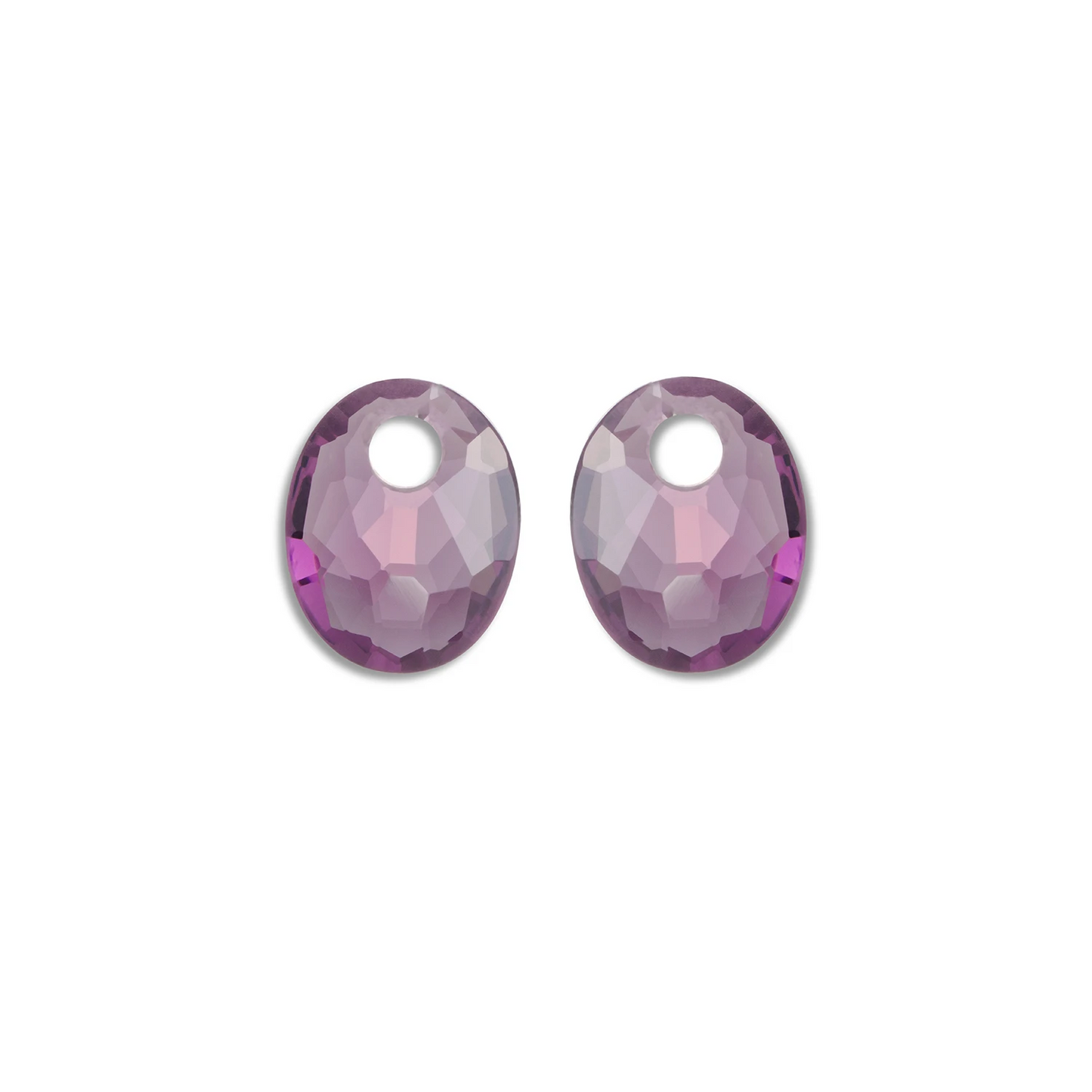 Earstones | Small Oval - Aubergine Quartz