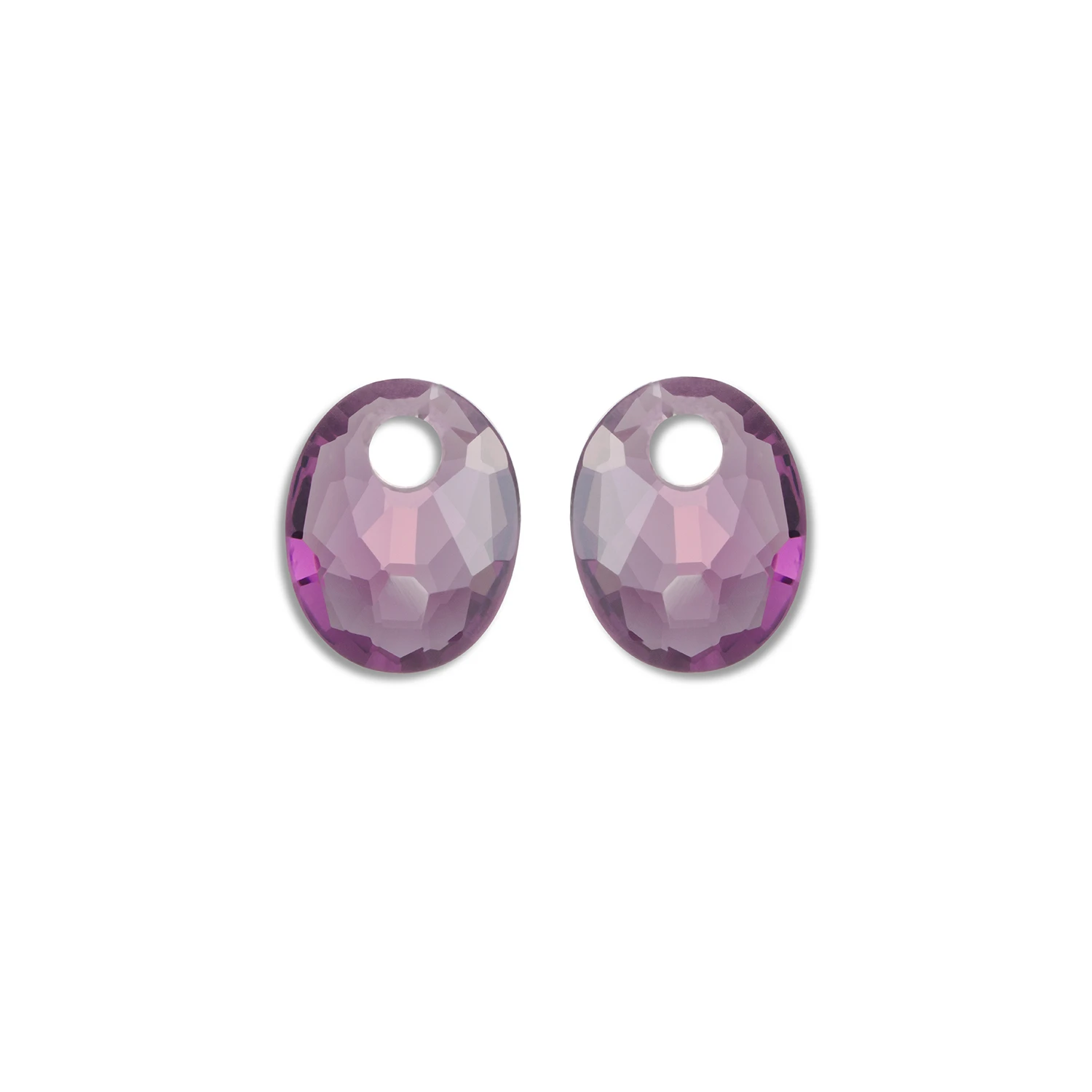Earstones | Small Oval - Aubergine Quartz