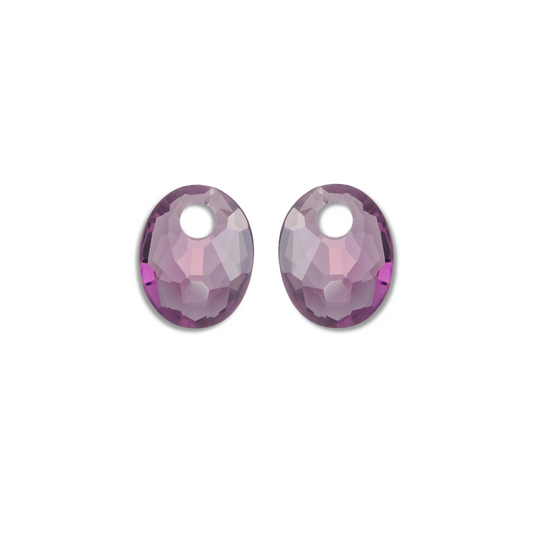 Earstones | Small Oval - Aubergine Quartz