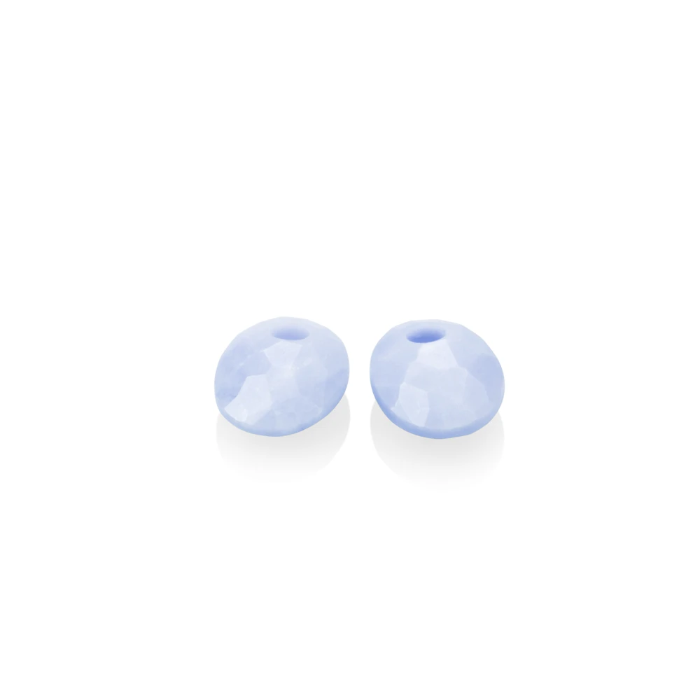 Earstones | Small Oval - Blue Lace Agate