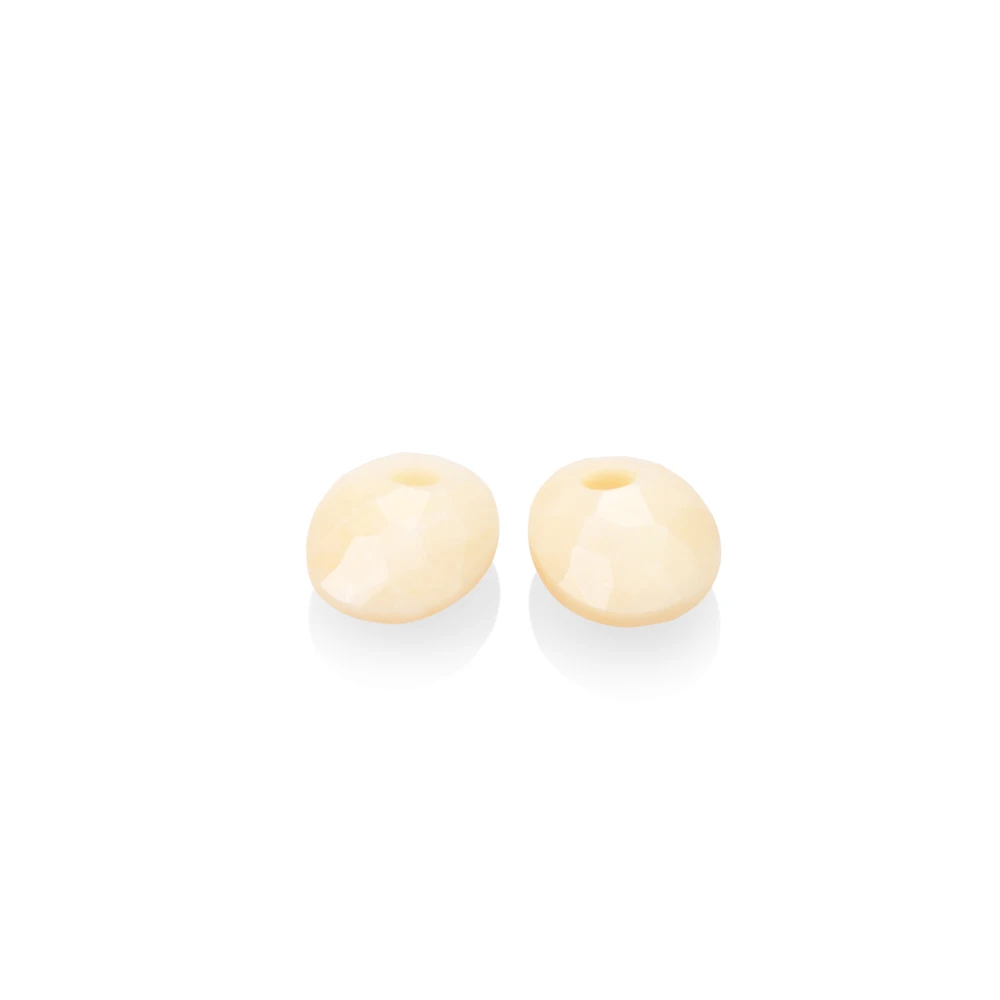 Earstones | Small Oval - Facet Beige Agate