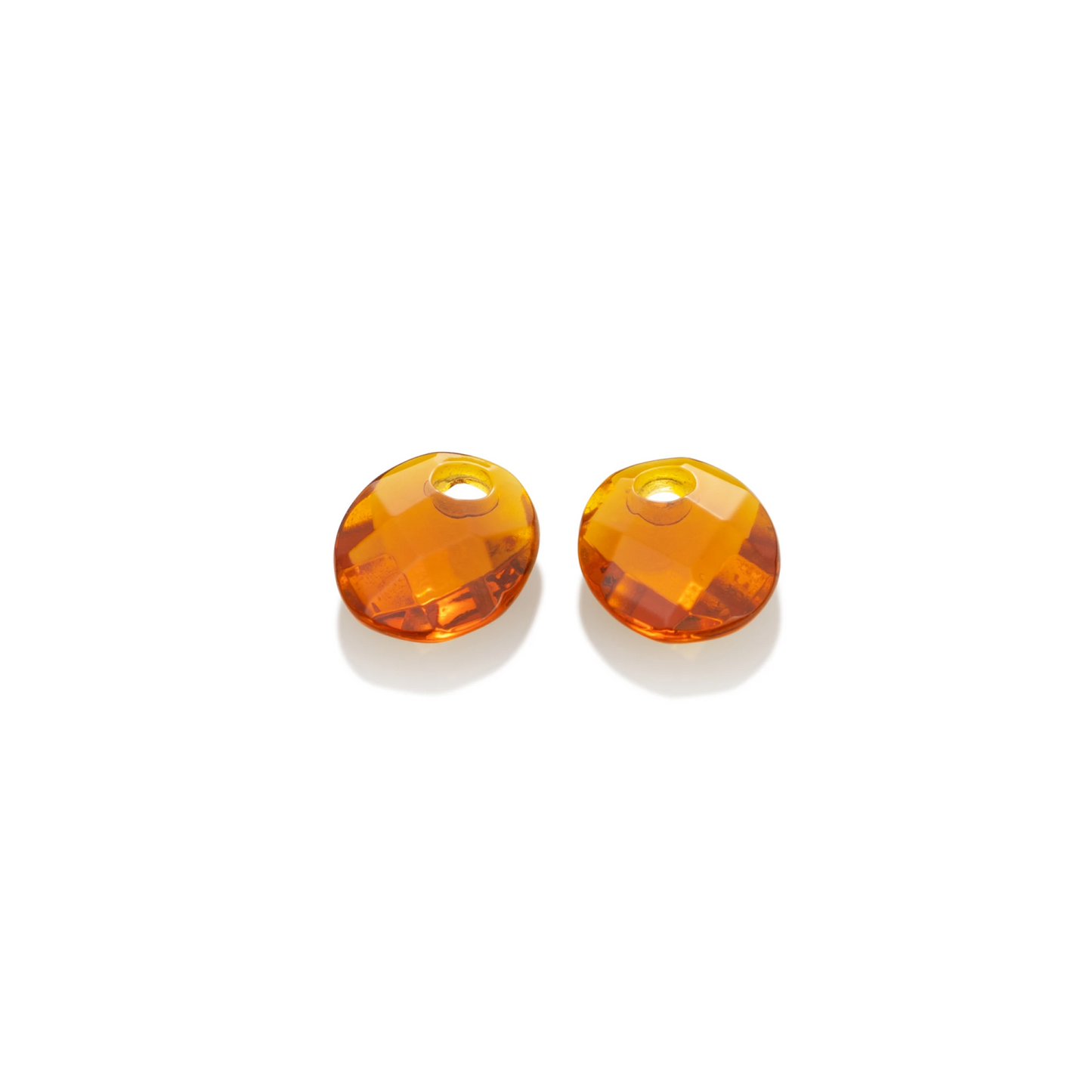 Earstones | Small Oval - Facet Citrine Quartz