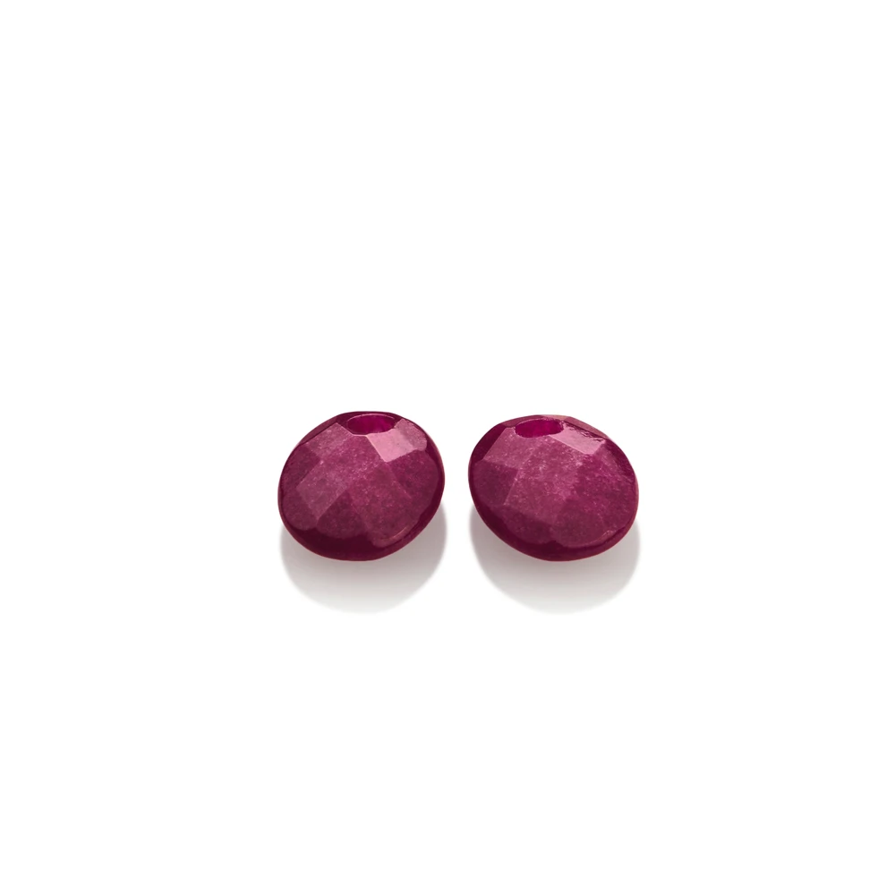 Earstones | Small Oval - Facet Fuchsia Jade