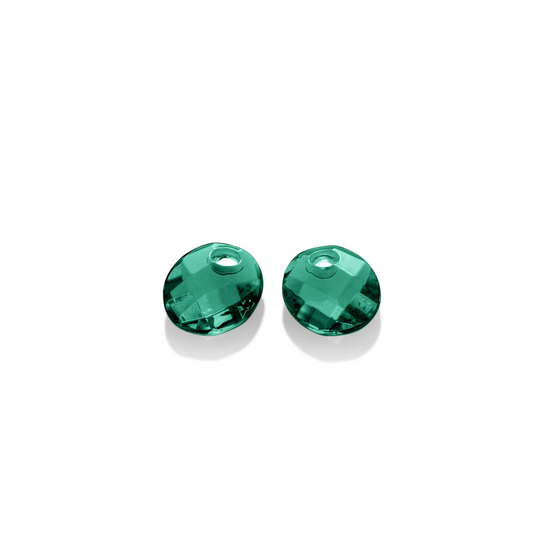 Earstones | Small Oval - Facet Petrol Green Quartz