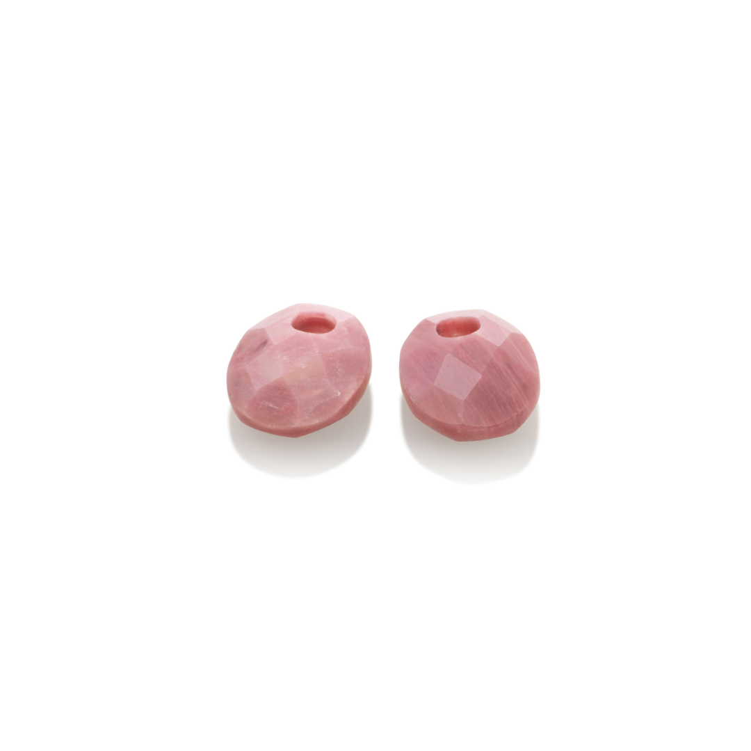 Earstones | Small Oval - Facet Pink Rhodonite
