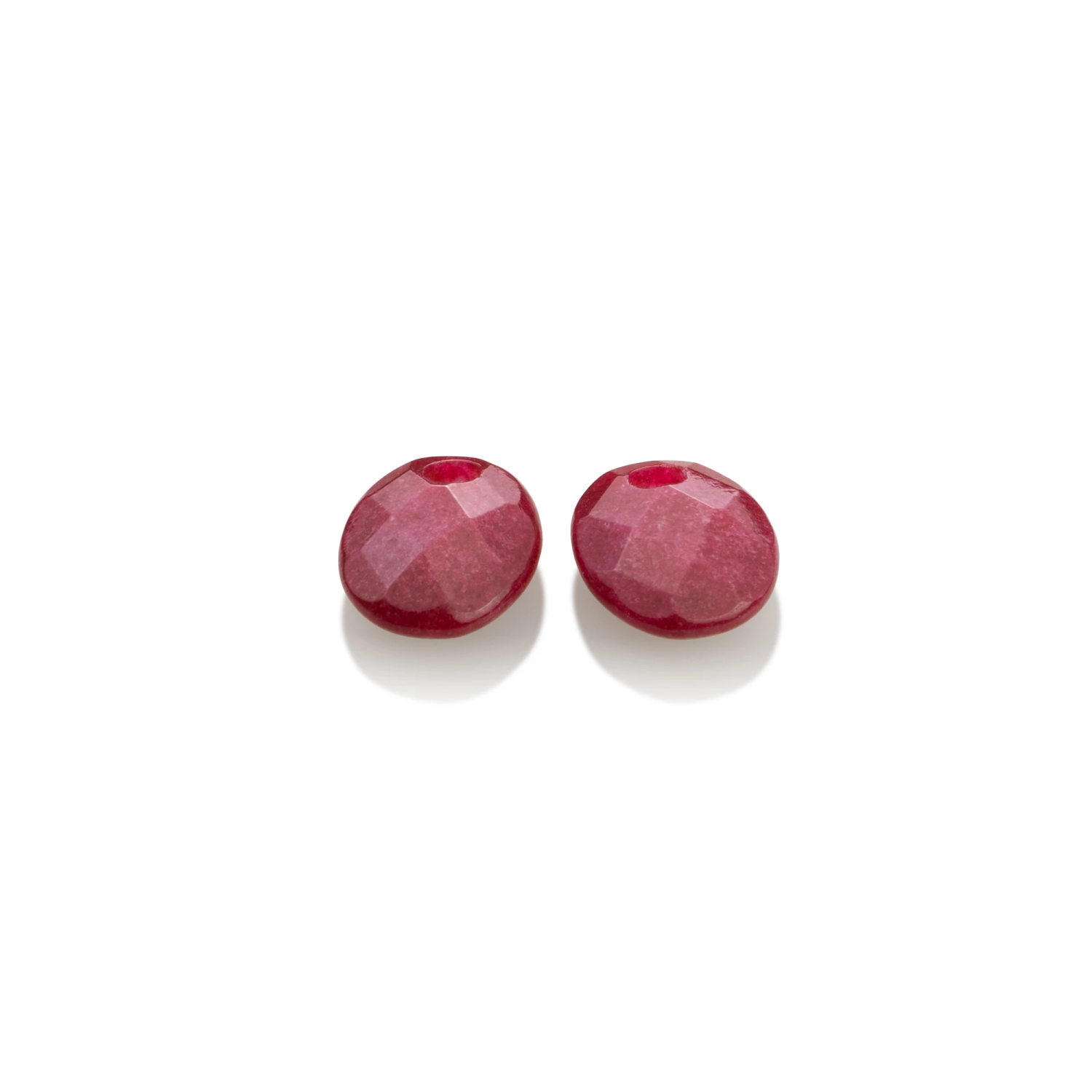 Earstones | Small Oval - Facet Red Jade