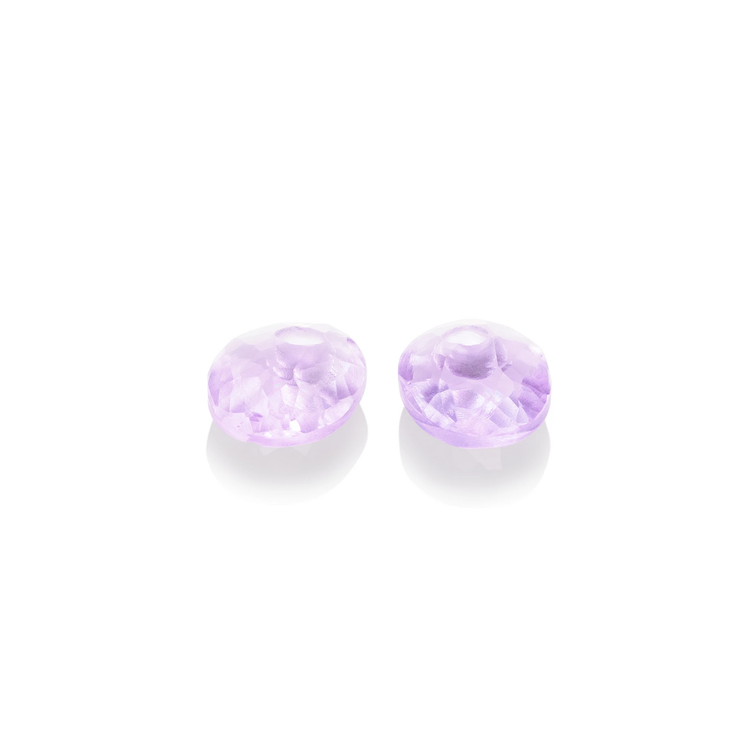Earstones | Small Oval - Facet Violet Quartz