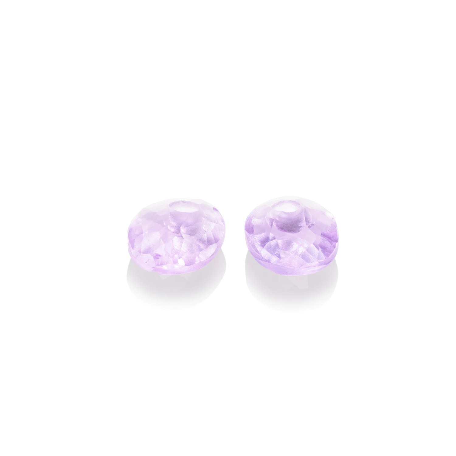 Earstones | Small Oval - Facet Violet Quartz