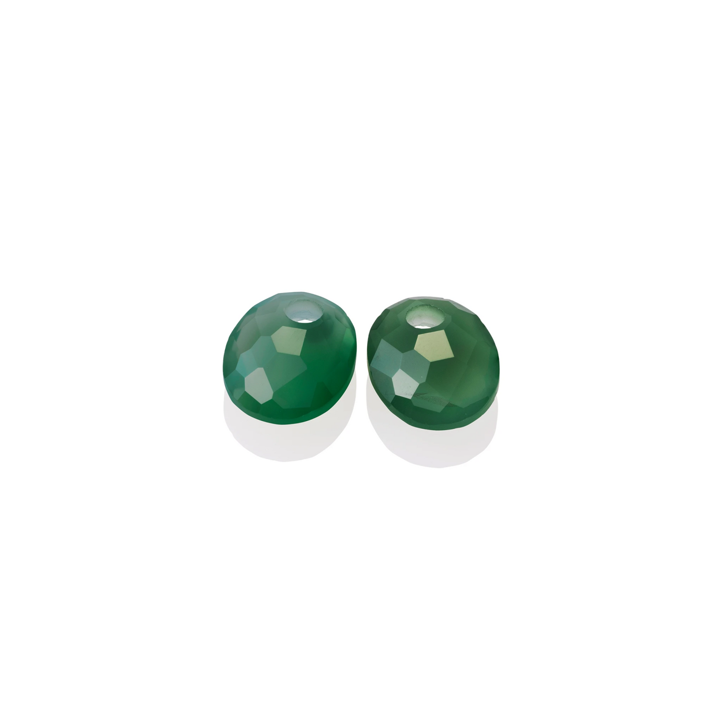 Earstones | Small Oval - Green Onyx