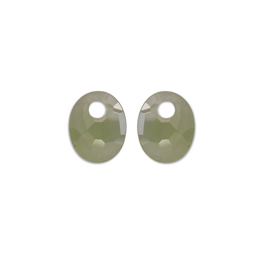 Earstones | Small Oval - Lime Jade