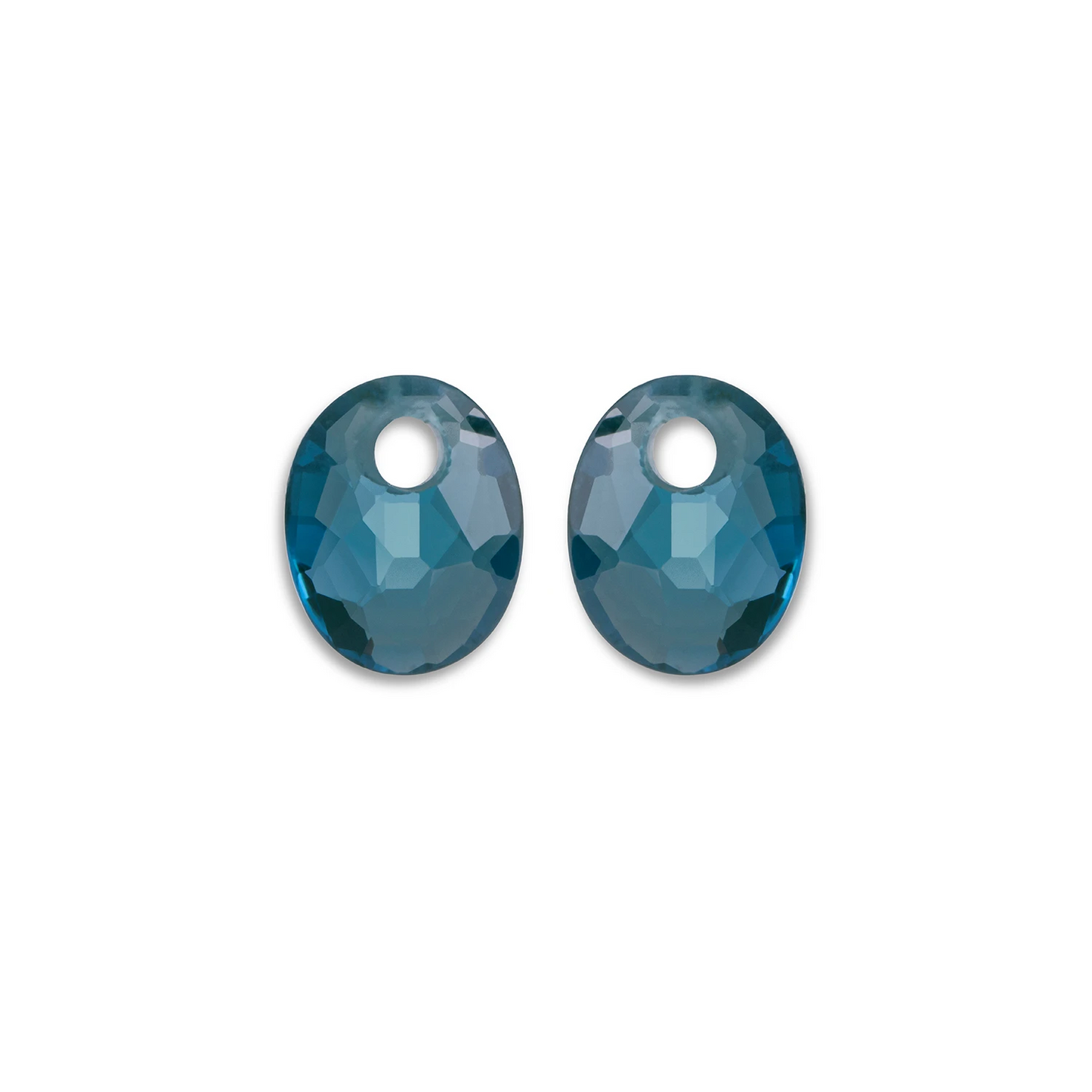Earstones | Small Oval - Ocean Topaz Quartz