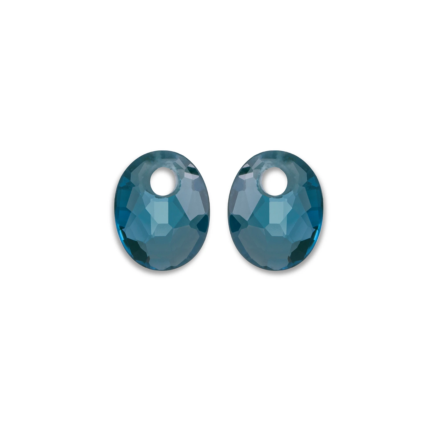 Earstones | Small Oval - Ocean Topaz Quartz