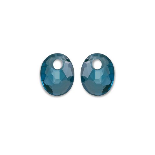 Earstones | Small Oval - Ocean Topaz Quartz