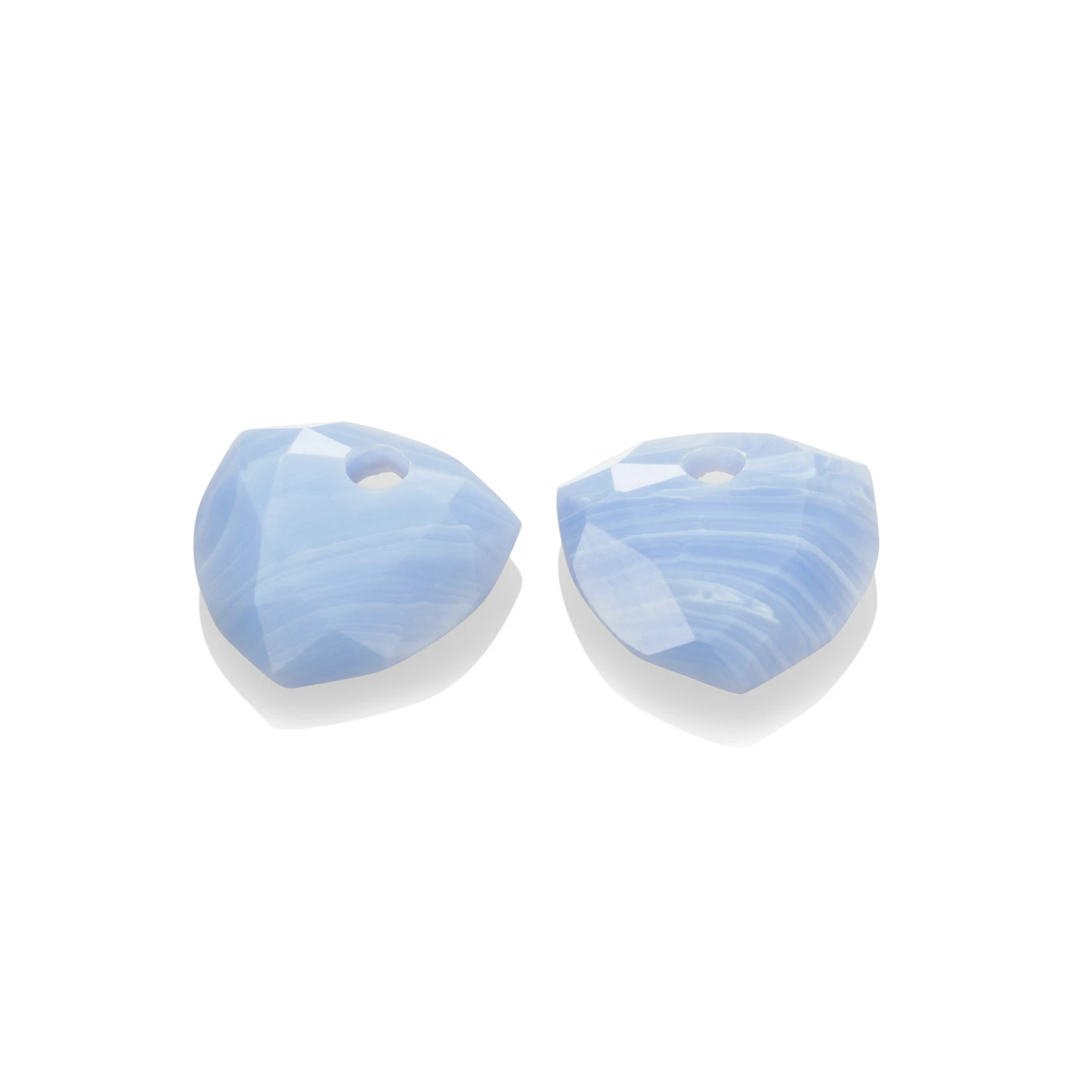 Earstones | Trillion Cut - Blue Lace Agate