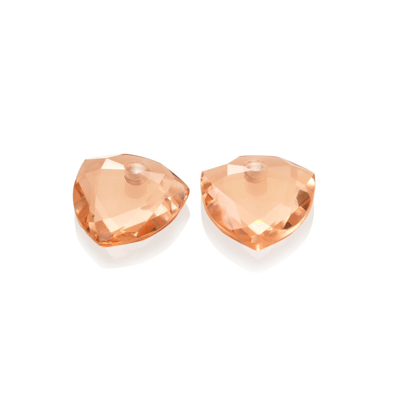 Earstones | Trillion Cut - Champagne Quartz
