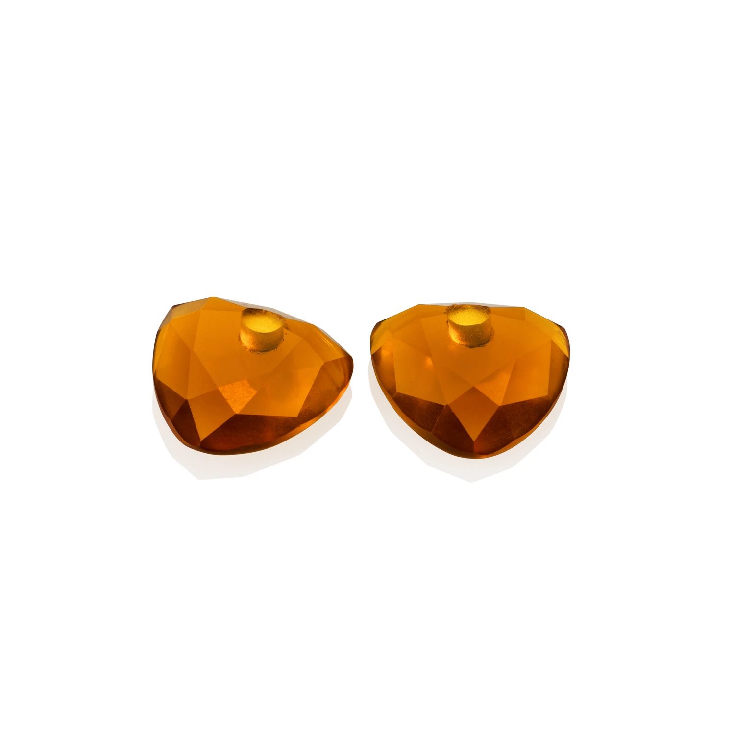 Earstones | Trillion Cut- Citrine Quartz