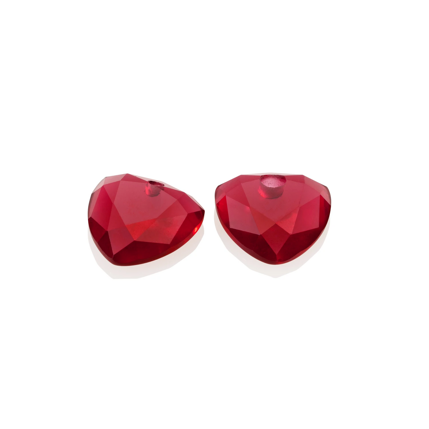 Earstones | Trillion Cut - Fuchsia Quartz