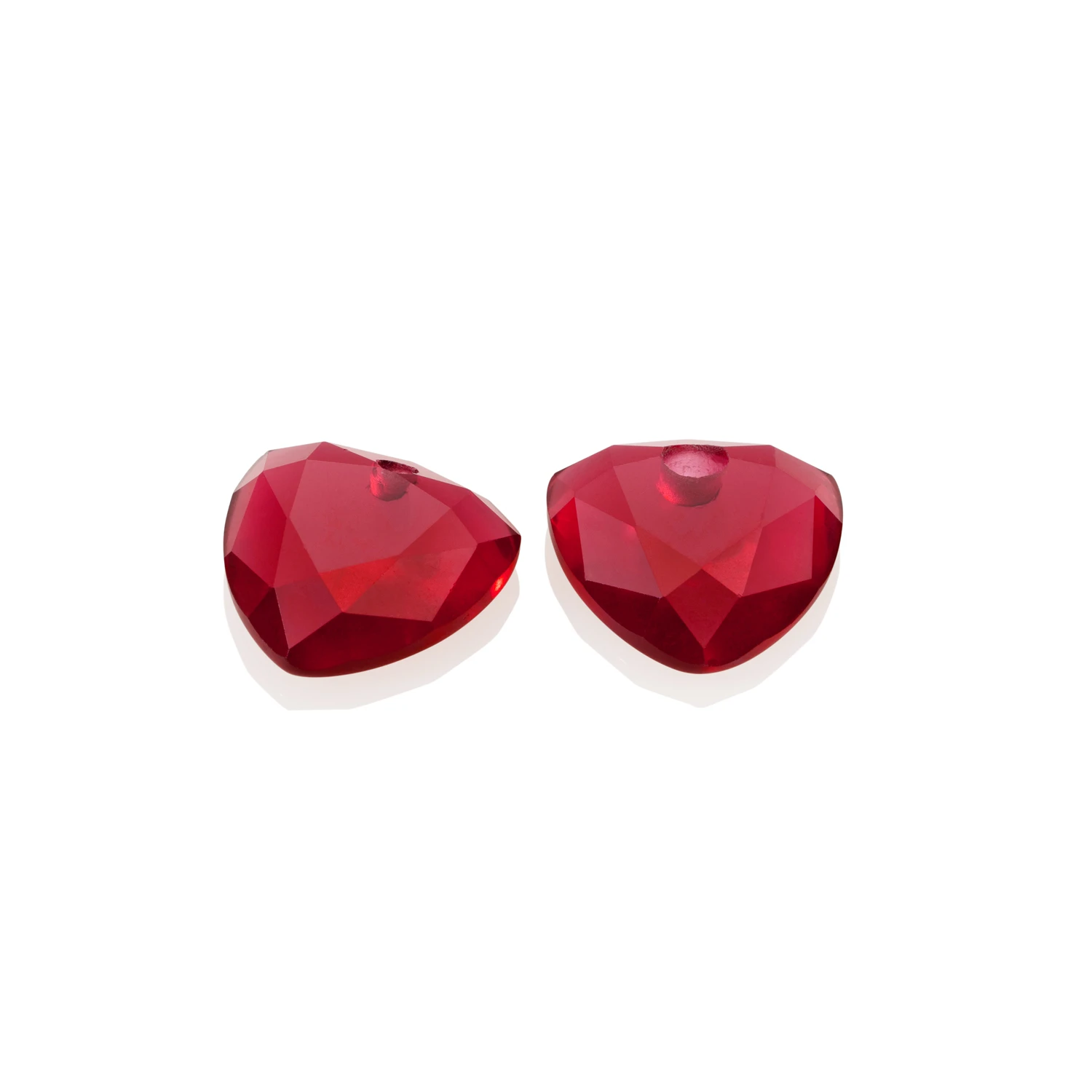 Earstones | Trillion Cut - Fuchsia Quartz