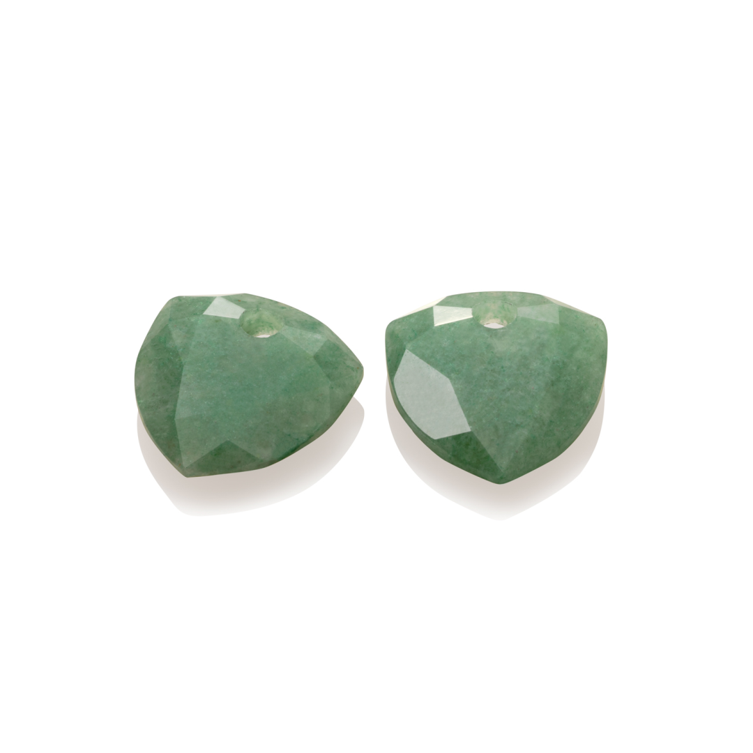 Earstones | Trillion Cut - Green Aventurine