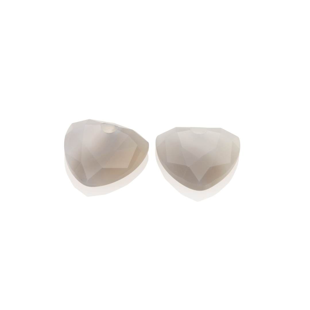 Earstones | Trillion Cut - Grey Agate
