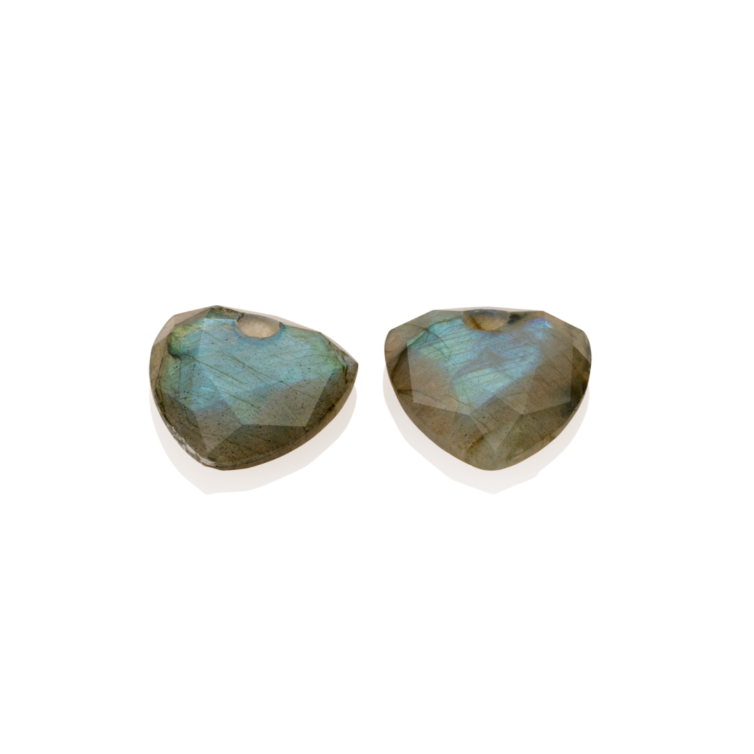 Earstones | Trillion Cut - Labradorite