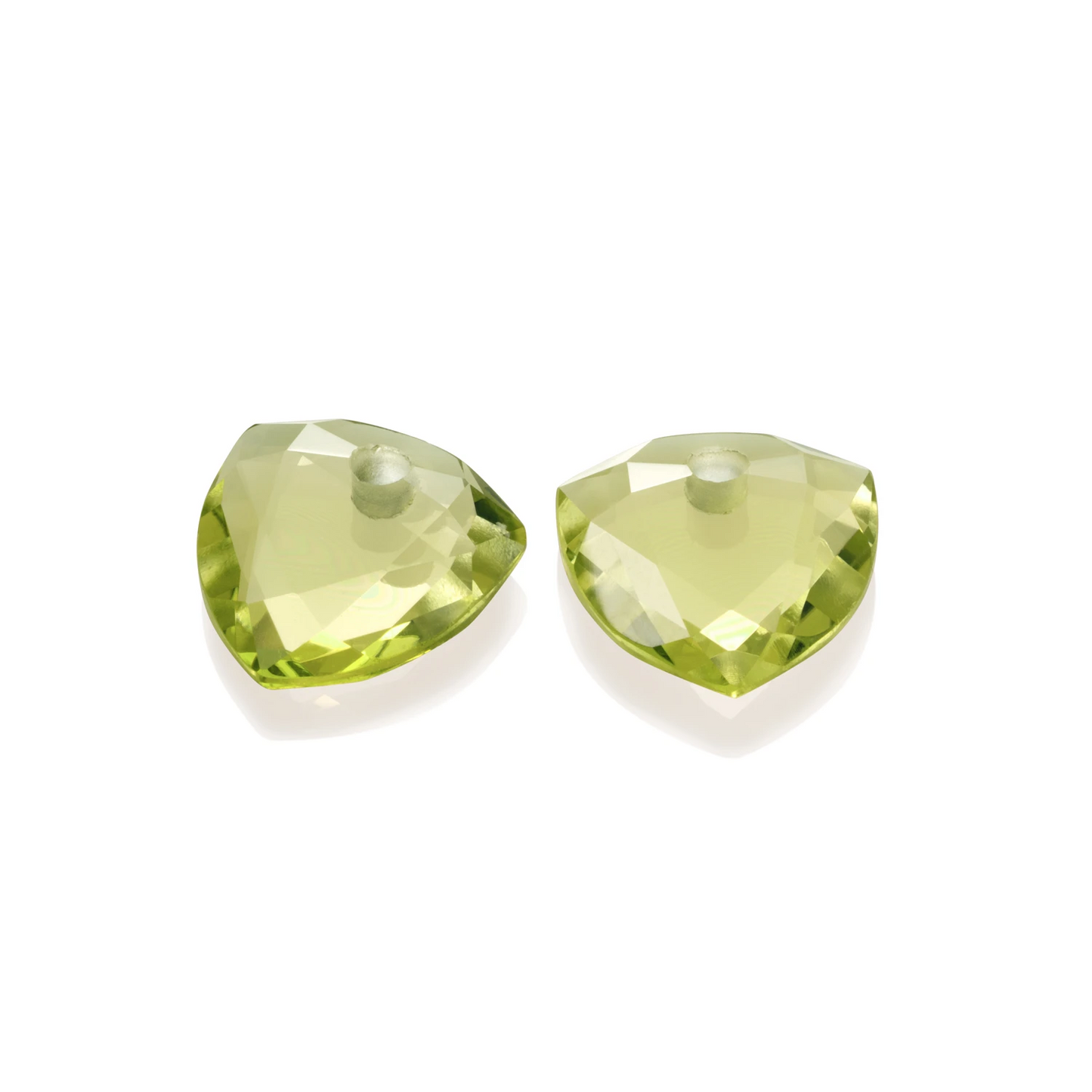 Earstones | Trillion Cut - Lemon Quartz