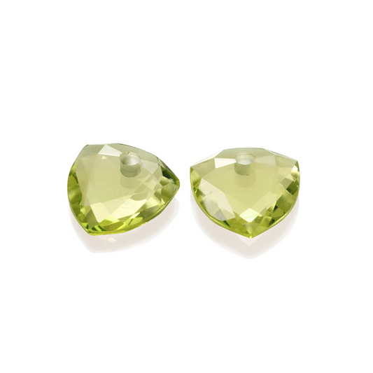 Earstones | Trillion Cut - Lemon Quartz