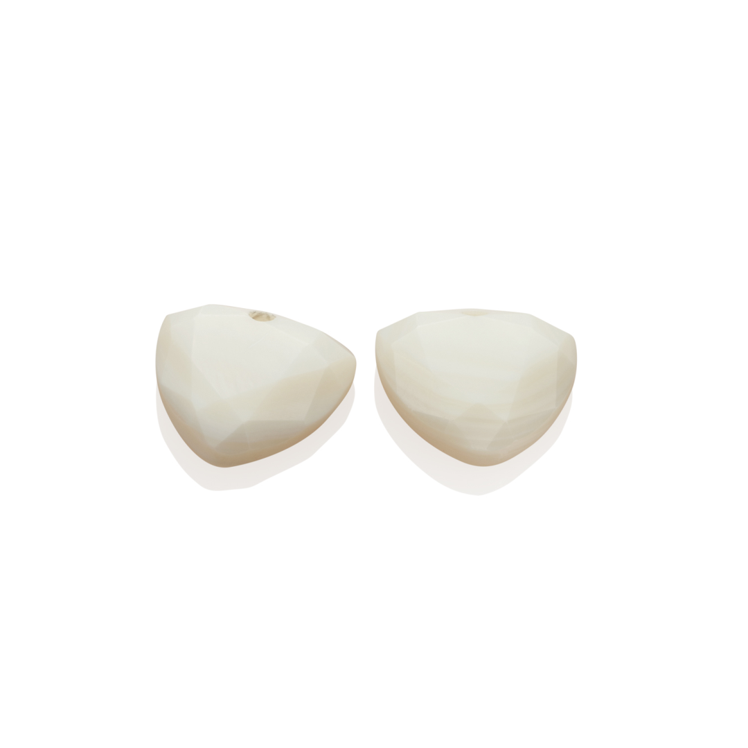 Earstones | Trillion Cut - Mother of Pearl