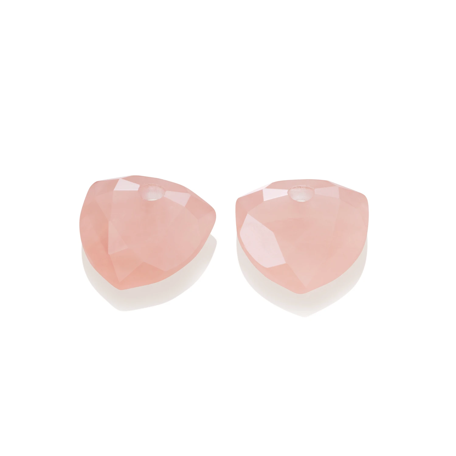Earstones | Trillion Cut - Rose Quartz