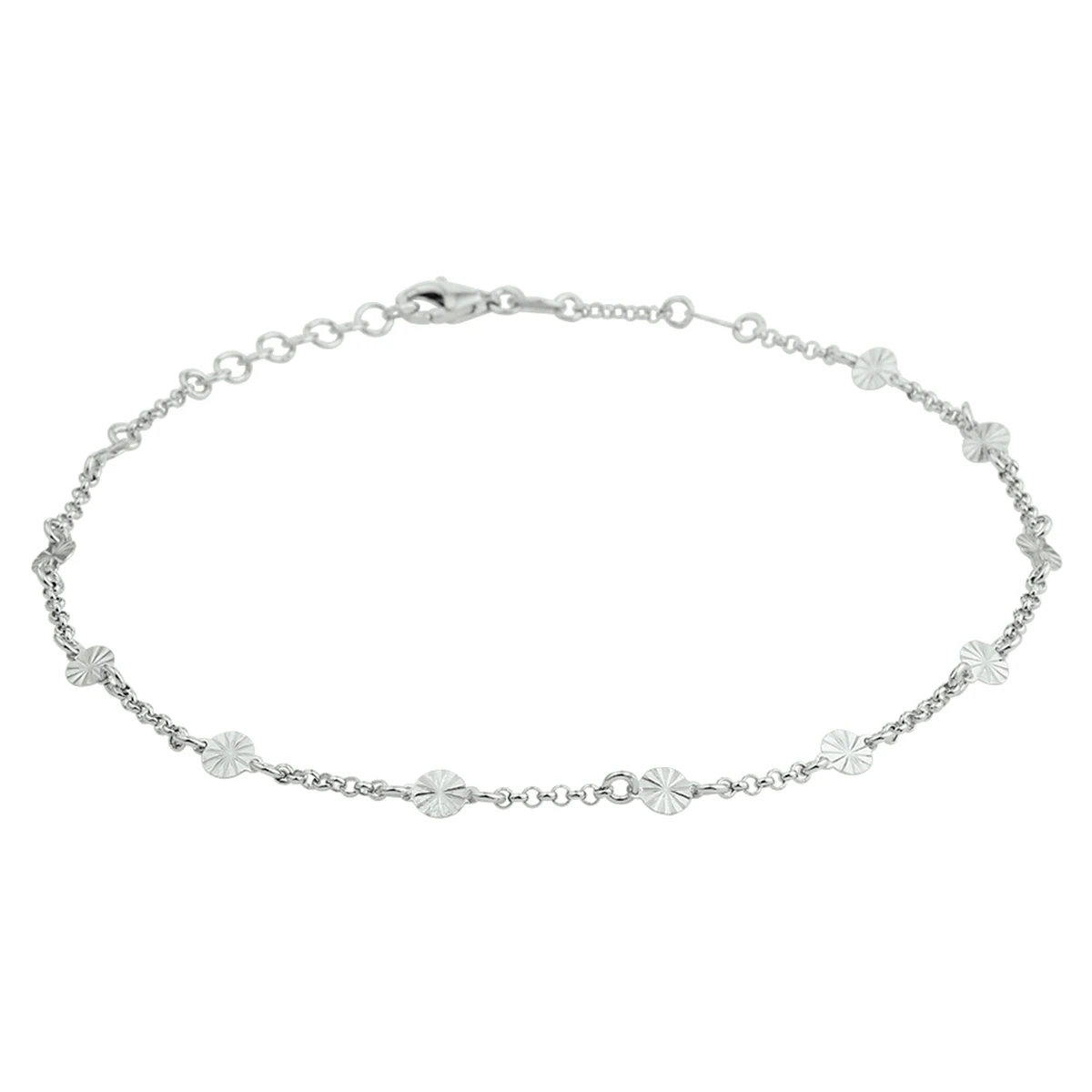 enkelbandje 4,2 mm 24 + 2 cm zilver gerhodineerd