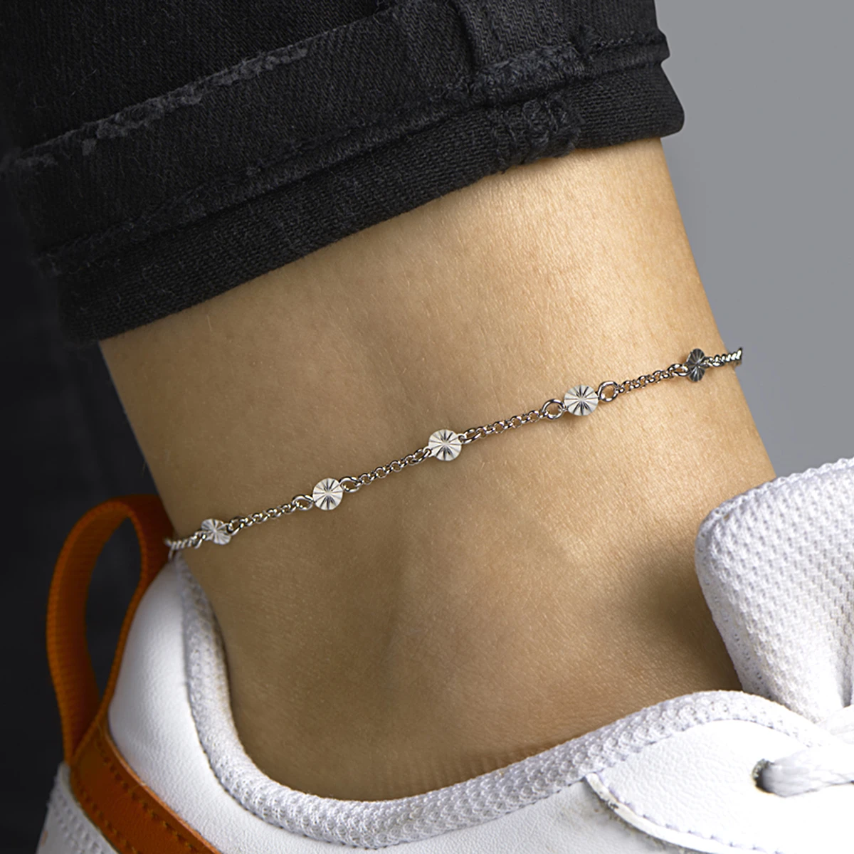 enkelbandje 4,2 mm 24 + 2 cm zilver gerhodineerd