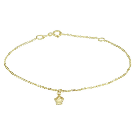 enkelbandje ster 1,0 mm 24 - 26 cm 14K geelgoud