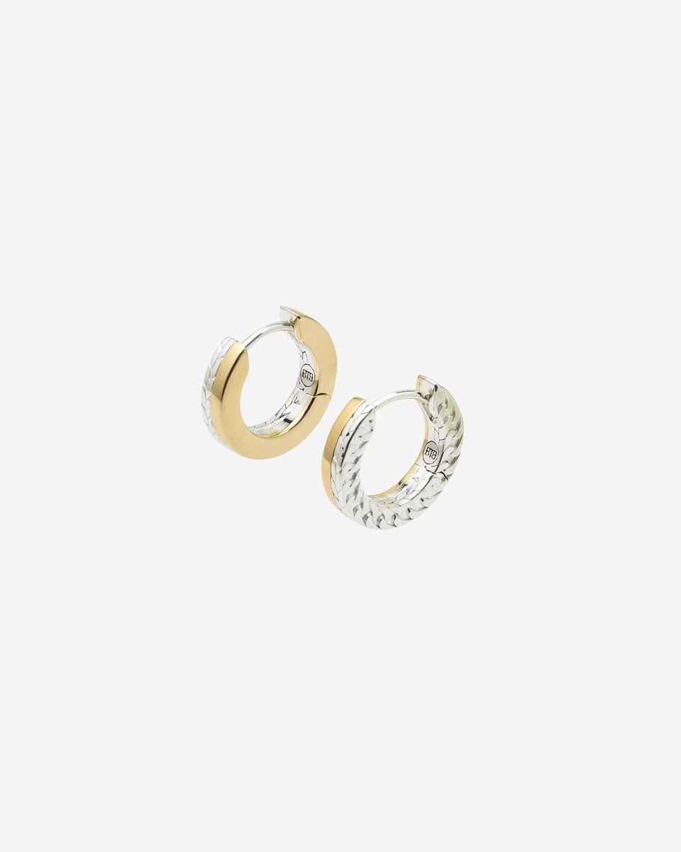203GV one - Dual Hoops Esther Silver Gold Vermeil Set