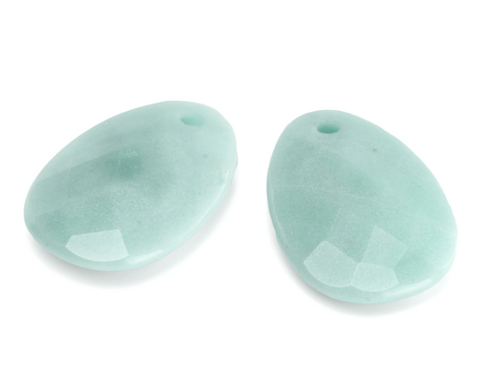 Facet Large Oval Drop - Amazonite