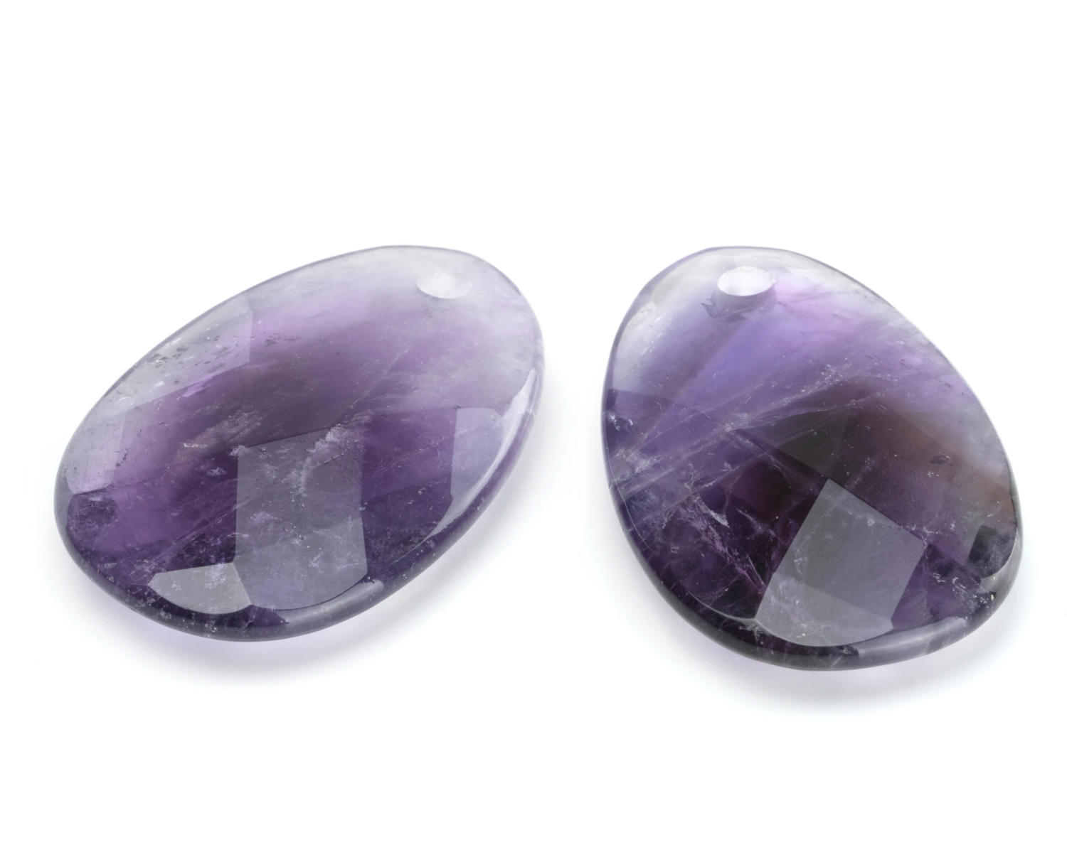 Facet Large Oval Drop - Amethyst