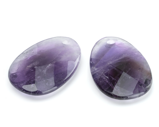 Facet Large Oval Drop - Amethyst