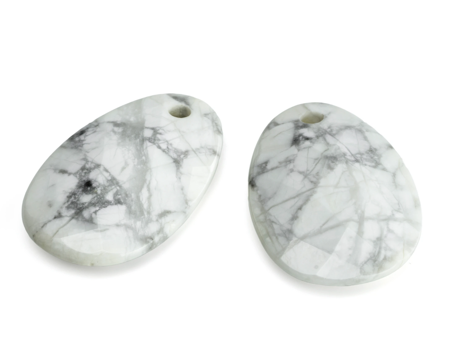 Facet Large Oval Drop - Howlite
