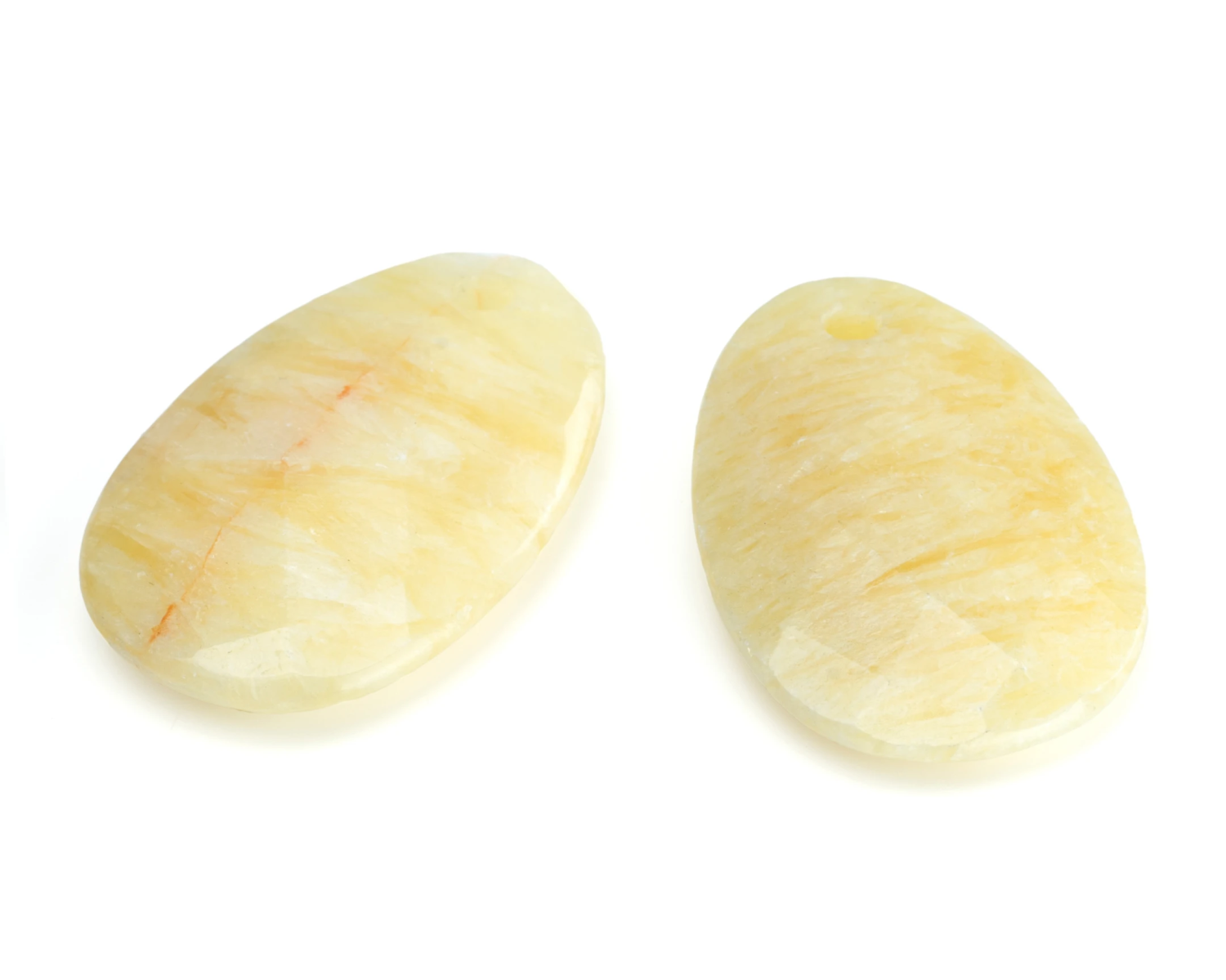 Facet Large Oval Drop - Yellow Jaspis