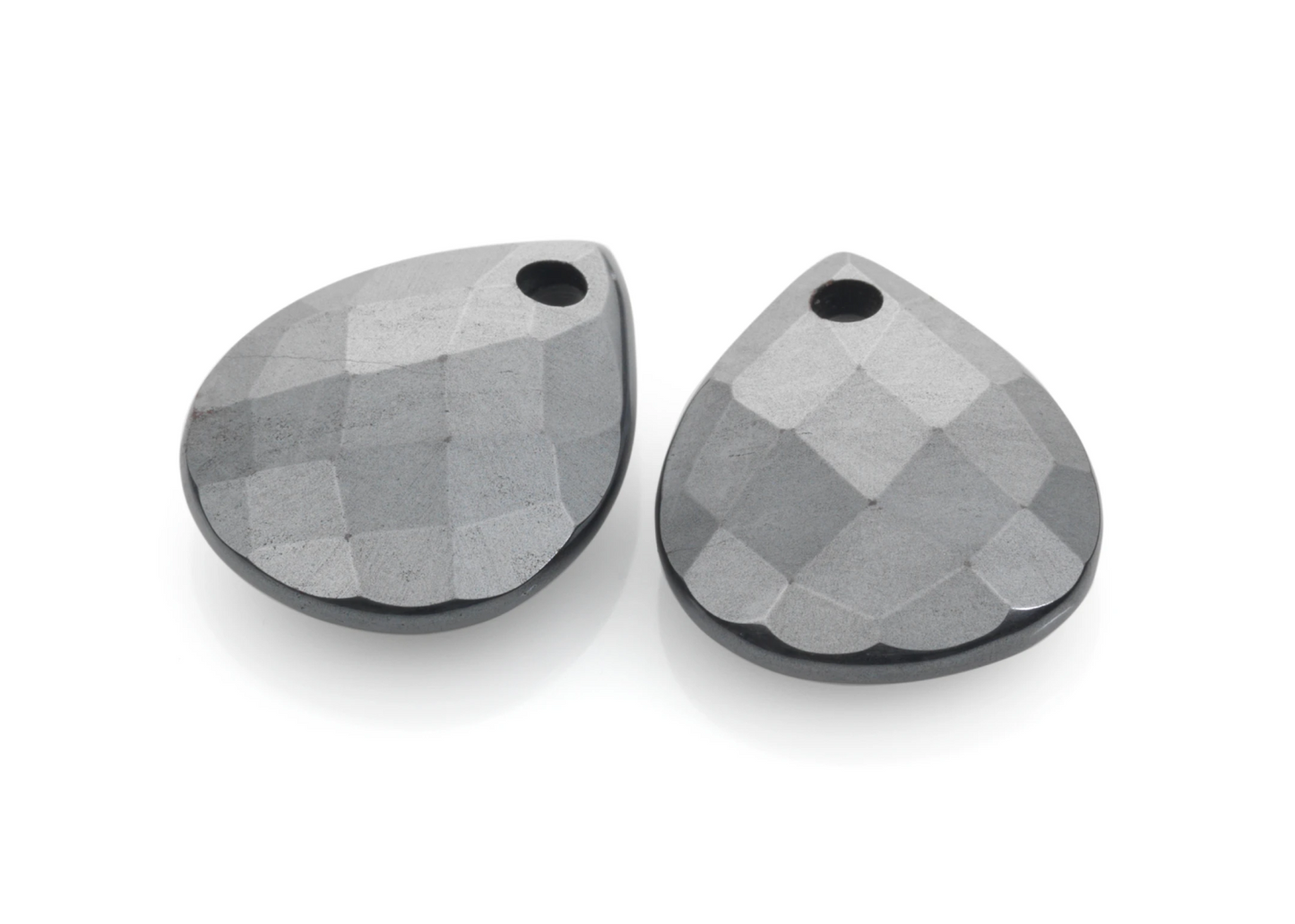 Facet Tear Drop - Hematite
